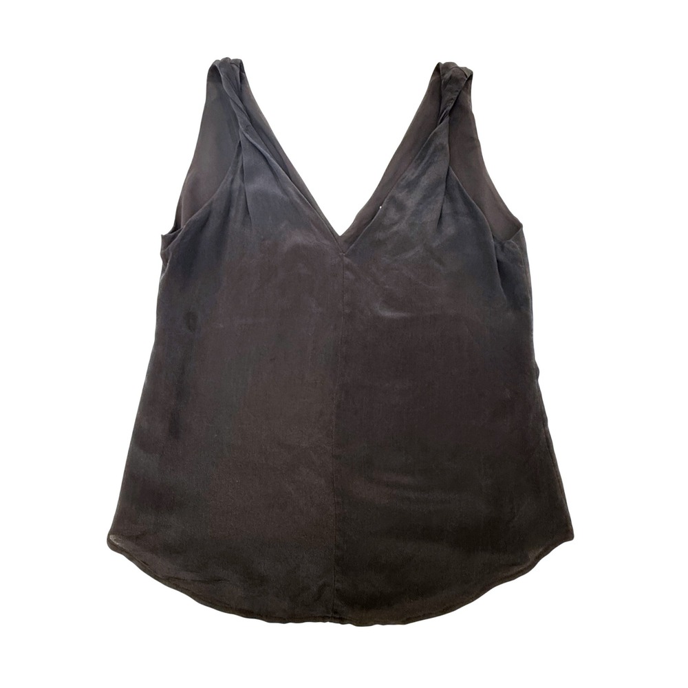 Banana Republic 100% Silk Black Sleeveless Twist Strap Tank Top 2P Petite